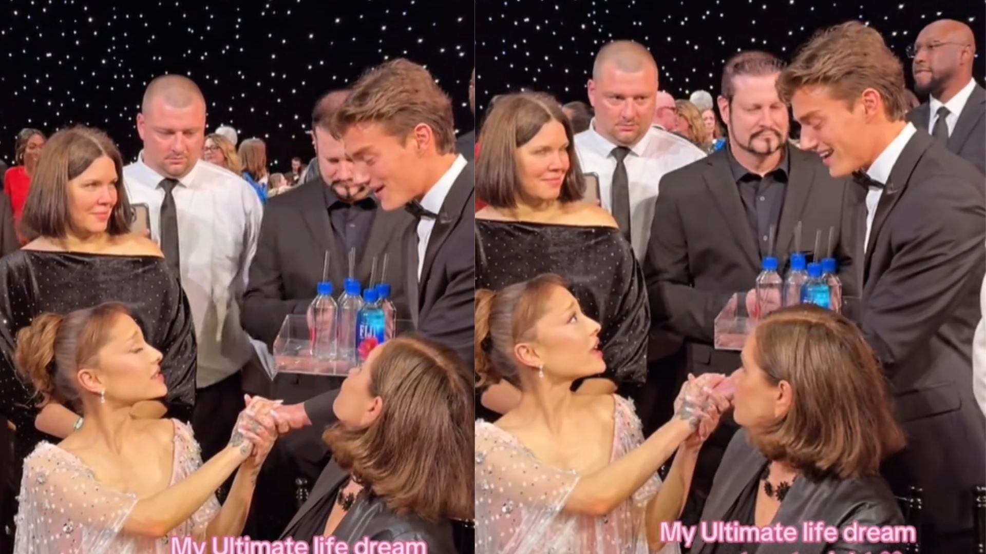 Garçom se declara a Ariana Grande durante o Critics Choice Awards e cena viraliza: 'A Cynthia deixou?'