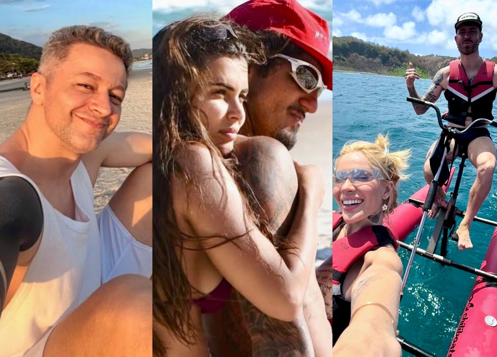 Famosos se refrescam em praias pelo Brasil no último domingo de 2025