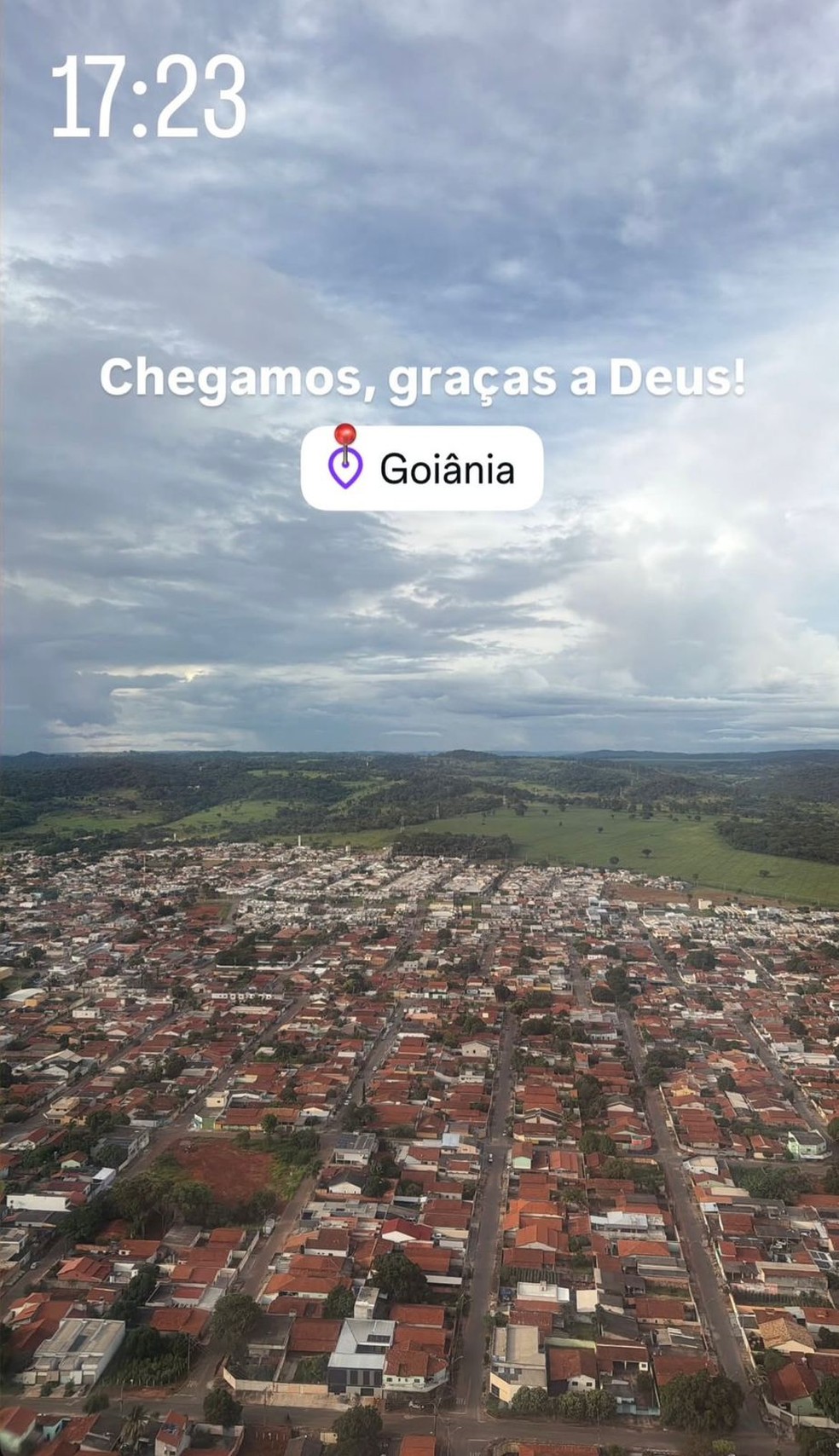 Virginia retorna a Goiânia — Foto: Instagram
