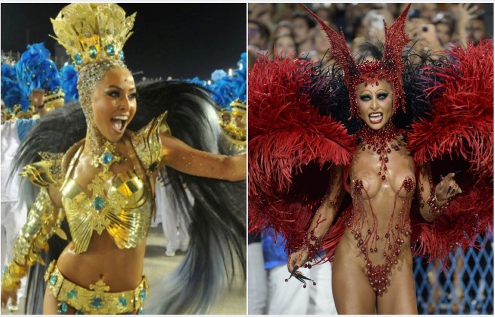 Sabrina Sato em 2011, na estreia na Vila Isabel, e em 2025 &mdash; Foto: Agnews e Alexandre Macieira|Riotur