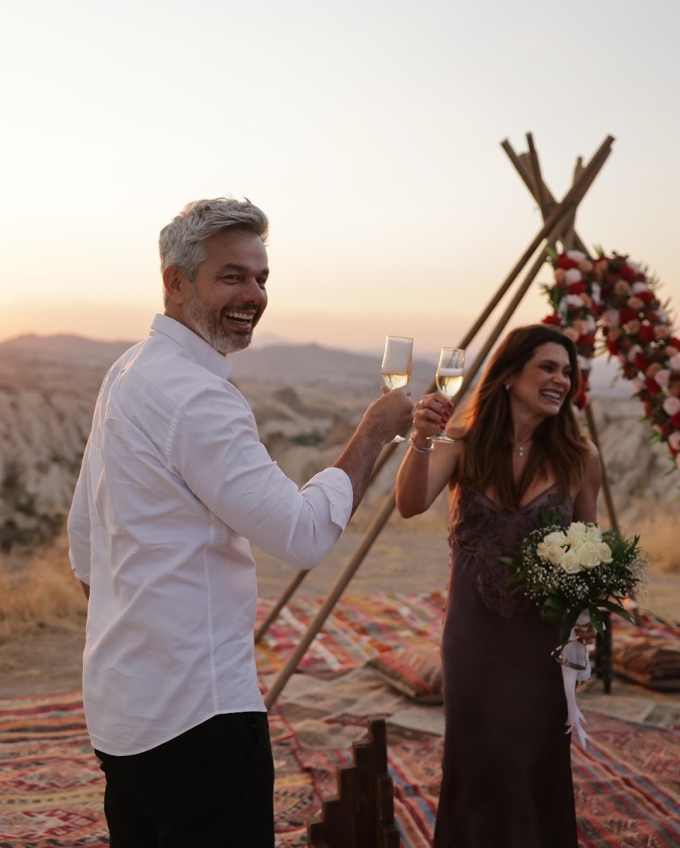 Otaviano Costa e Flavia Alessandra renovam votos de casamento — Foto: Reprodução/Instagram