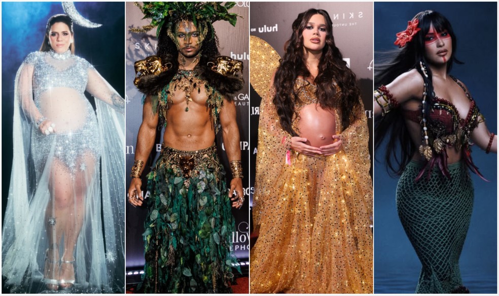 Famosos marcam presença em Baile de Halloween, em São Paulo — Foto: Clayton Felizardo/Brazilnews e Reprodução/Instagram/@ernnacost e Reprodução/Instagram/@workigormelo