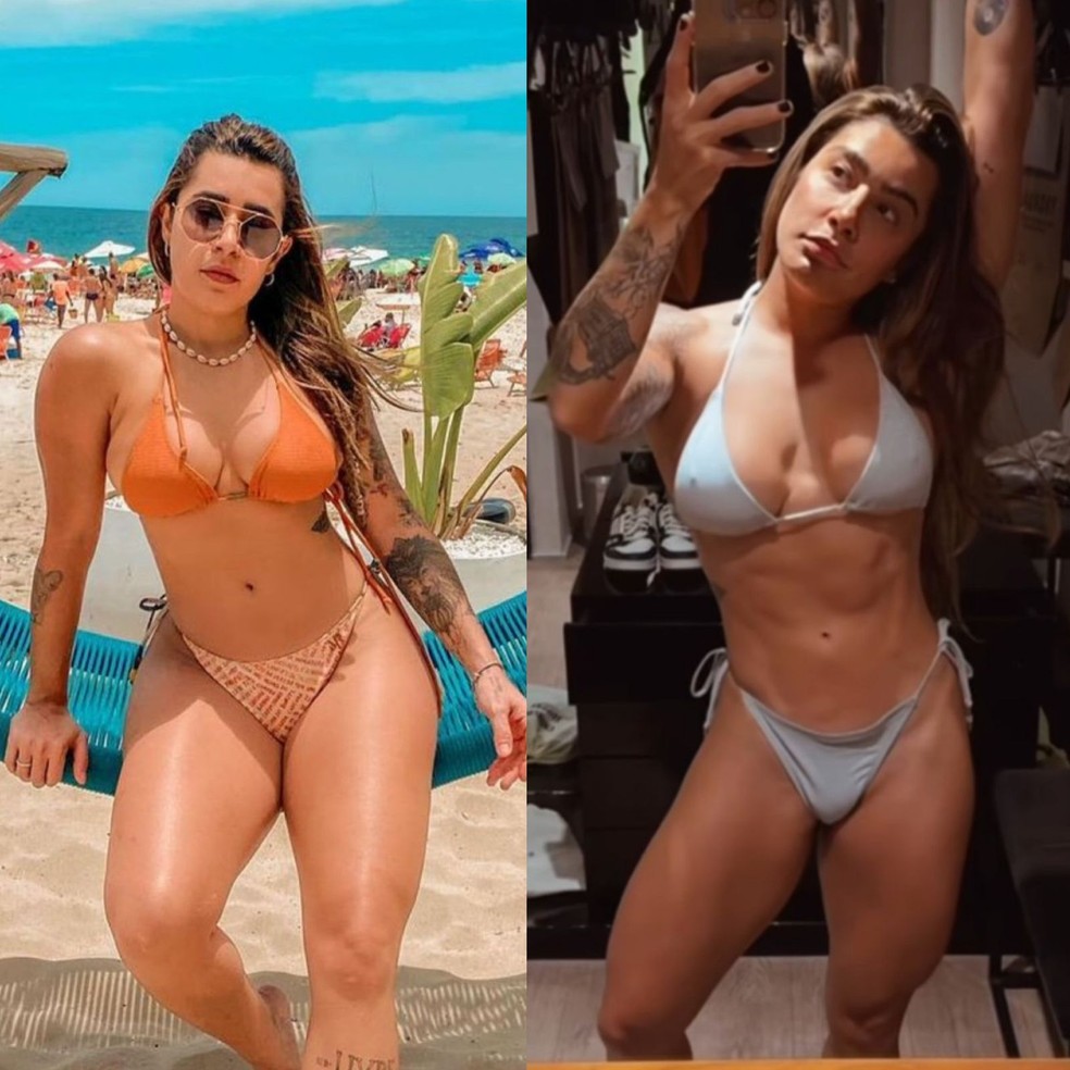 Lauana Prado antes e depois — Foto: Arquivo pessoal
