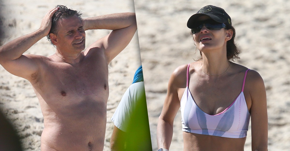 Em momento raro, Murilo Rosa e Fernanda Tavares curtem praia juntos