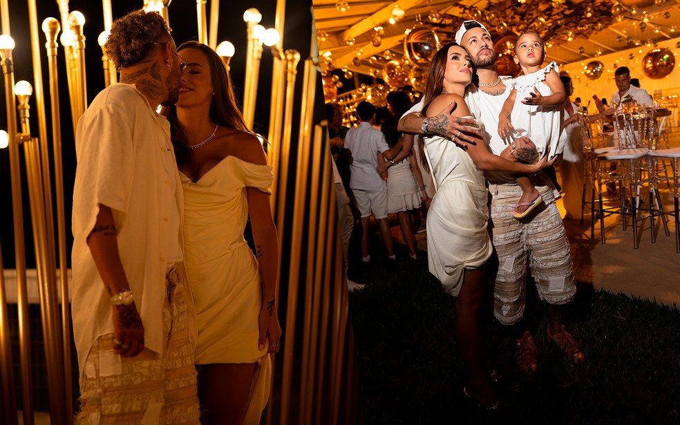 Neymar e Bruna Biancardi passam festa de Ano Novo na mansão do jogador — Foto: Reprodução/Instagram
