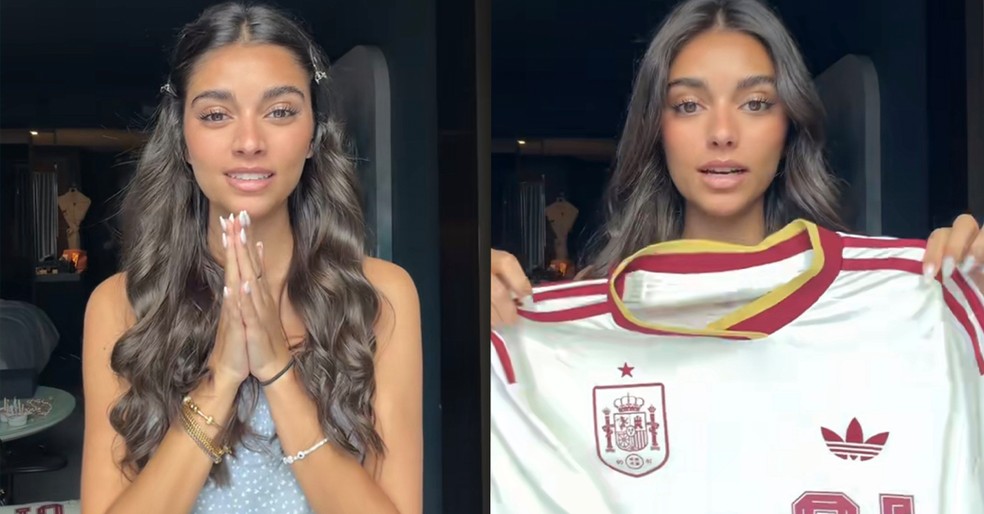 Namorada de Lamine Yamal revela ansiedade antes de jogo — Foto: TikTok