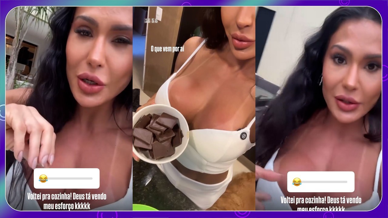 Gracyanne Barbosa compartilha receitas de volta à cozinha e revela: 'Não deu muito certo'