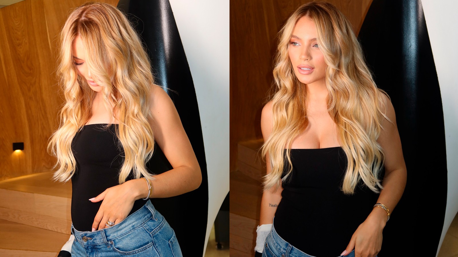 Grávida, Gabriely posa com cabelo novo exibindo a barriguinha: 'Mami loirou'