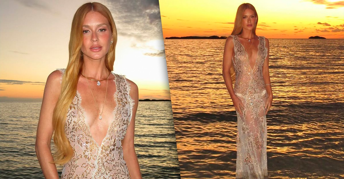 Marina Ruy Barbosa aposta em look com transparência para virada do ano