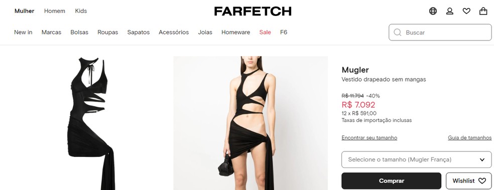 Vestido megarrecortado virou o queridinho das famosas — Foto: Reprodução