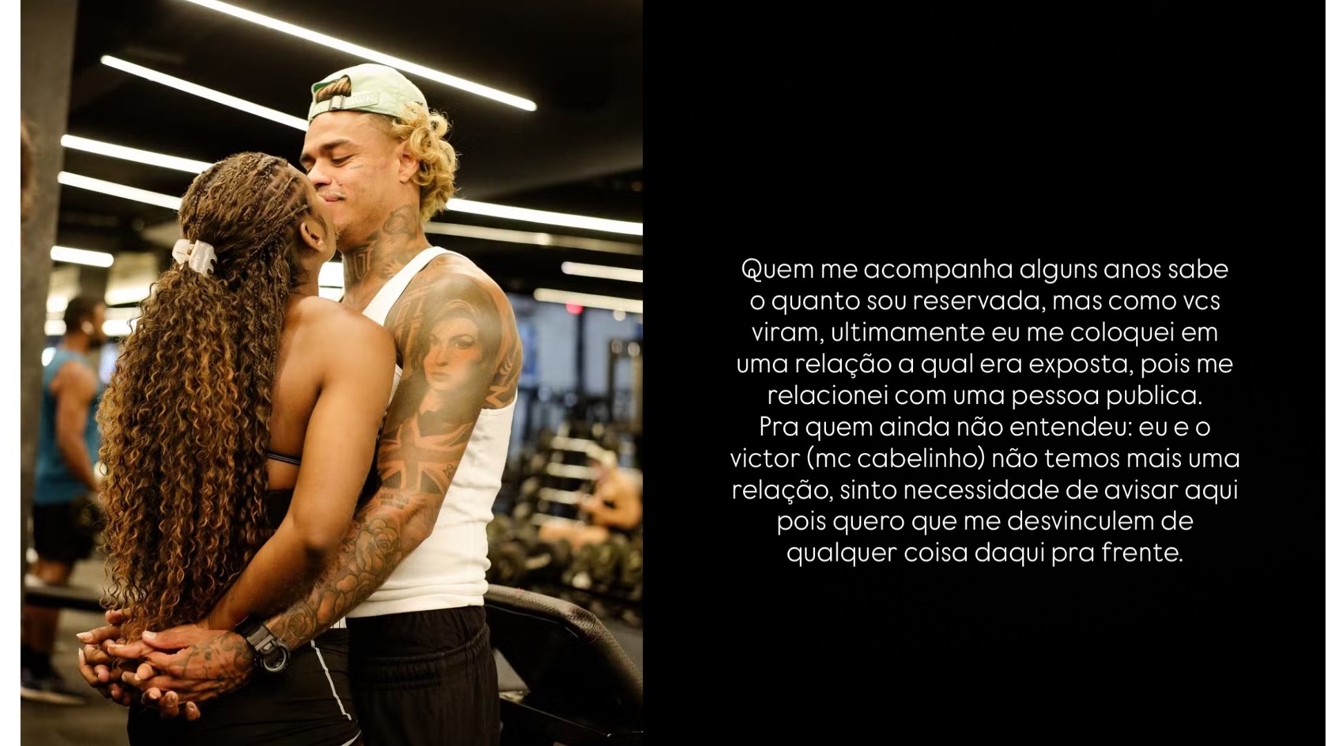 Musa da Viradouro, Carol Macharethe confirma fim da relação com MC Cabelinho