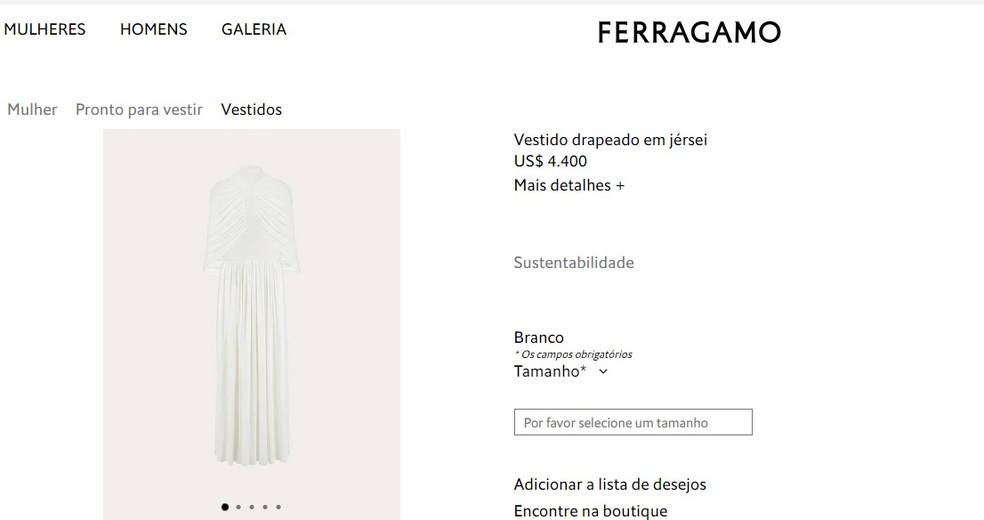 Sophie Charlotte usa vestido de mais de R$ 22 mil em pré-estreia de 'Meu Nome é Gal' — Foto: Reprodução/Ferragamo