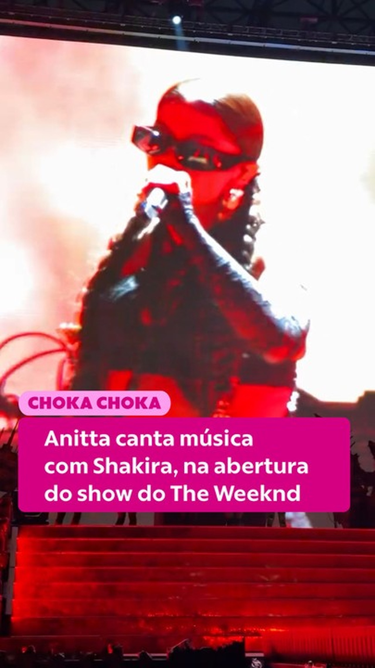 Anitta canta 'Choca Choca', música com Shakira, na abertura do show de The Weeknd no México; assista
