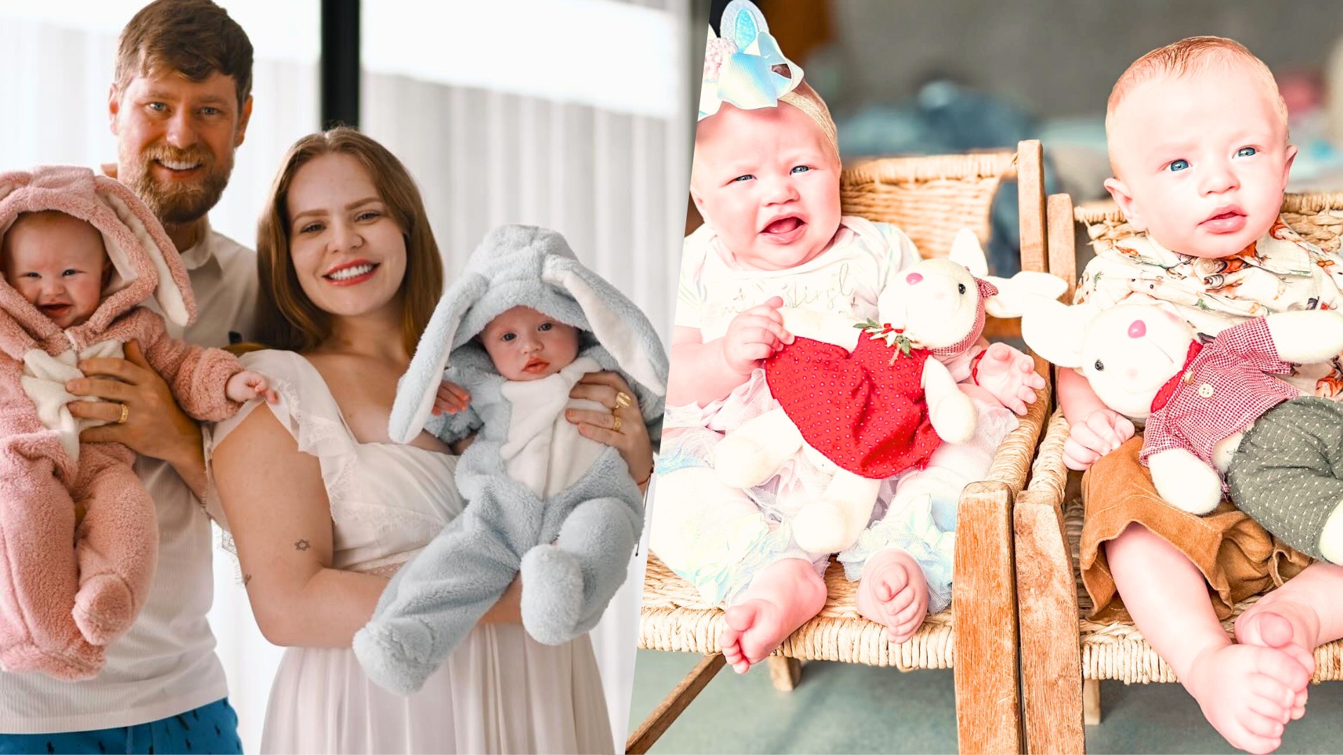 Paulinha Leitte mostra como foi Páscoa de gêmeos: 'Mamãe é apaixonada'