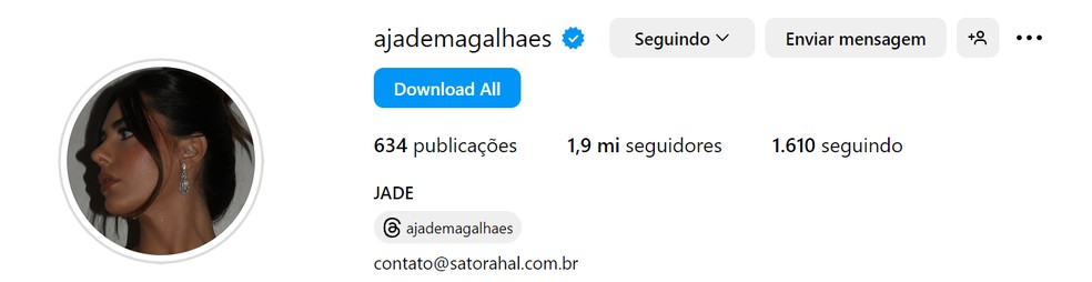 Jade Magalhes no Instagram  Foto: Reproduo/Instagram