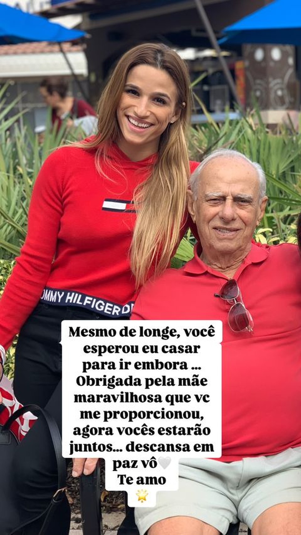 Jade Barbosa lamenta morte do avô dias após casar — Foto: Instagram