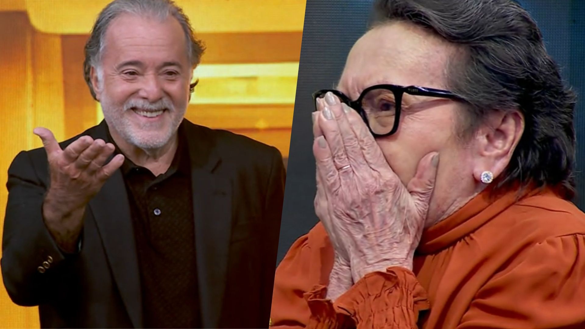 'O Agente Secreto': Tânia Maria se emociona ao realizar sonho de conhecer Tony Ramos, no Domingão