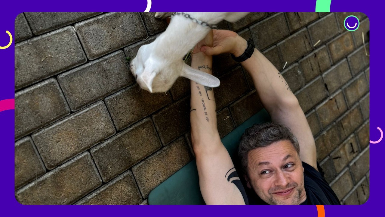 Lucas Lima faz ioga com cabras e comenta experiência curiosa: 'Muito divertido'