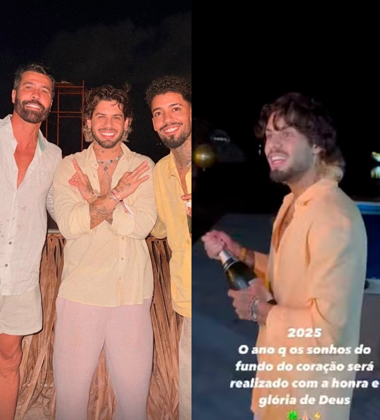 Superstição? Zé Felipe repete look do Ano Novo após passar Natal com a mesma roupa de 2024