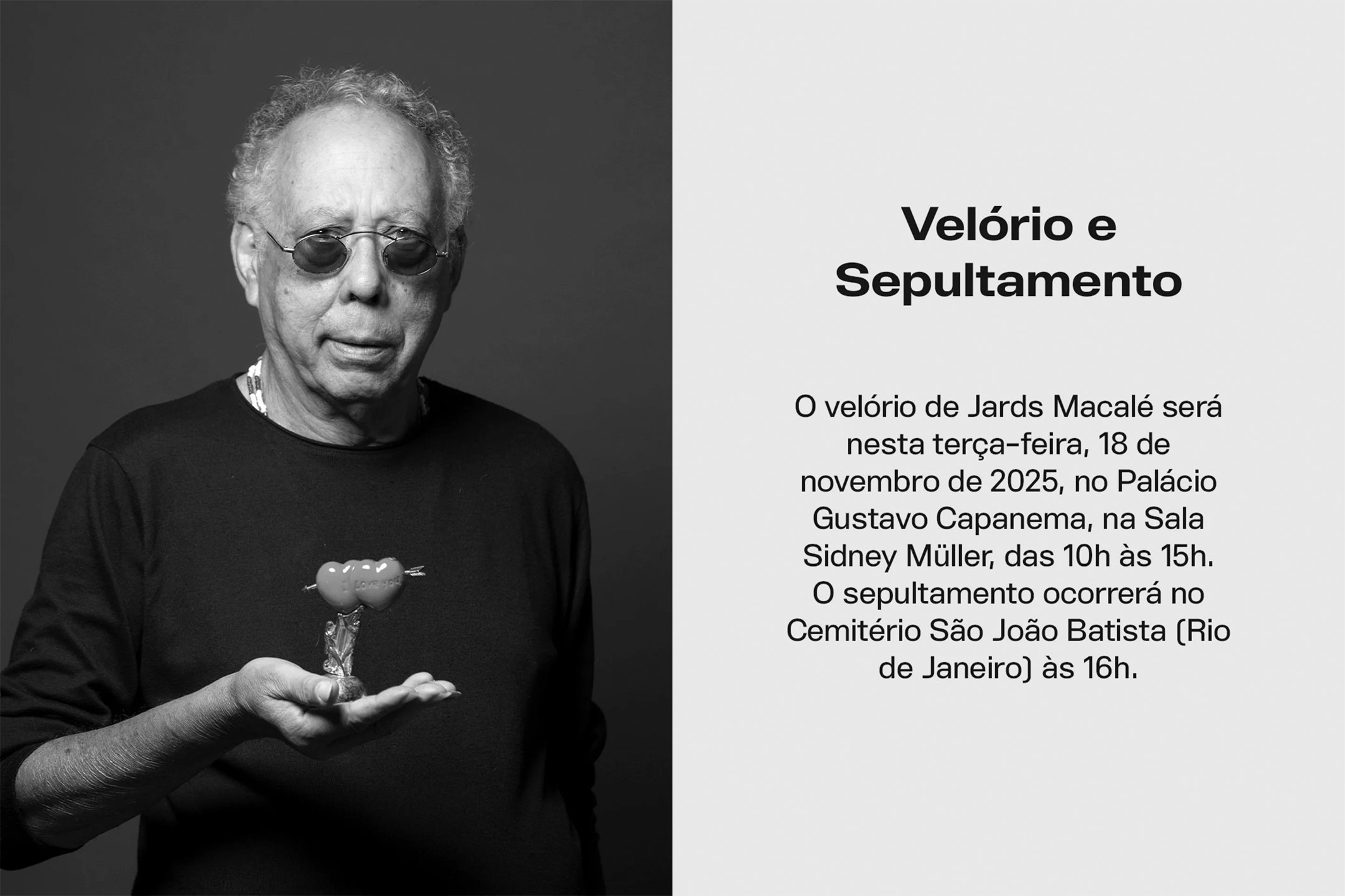 Jards Macalé: velório do cantor será no Edifício Gustavo Capanema, no Rio de Janeiro