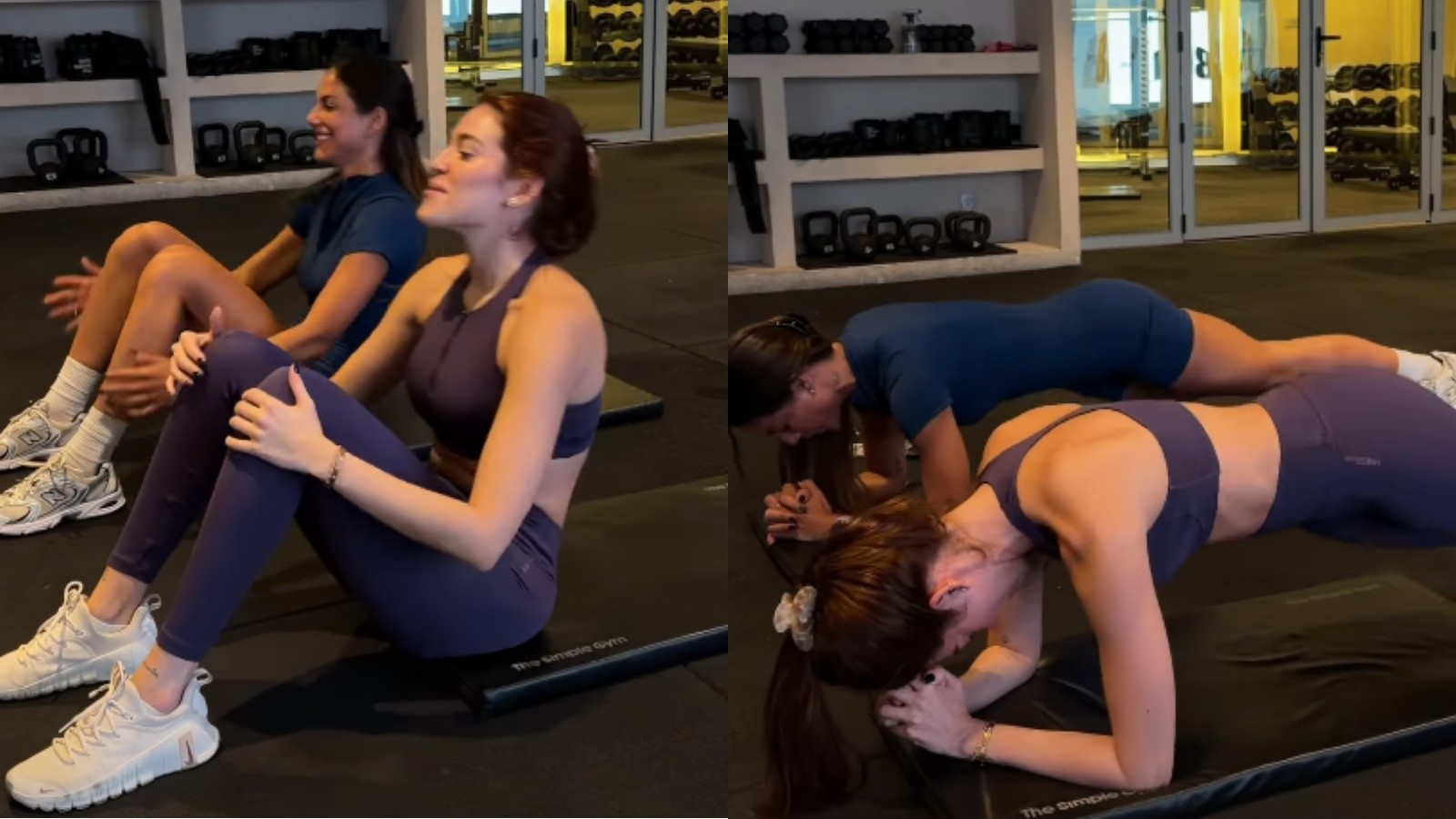 Ex-BBBs Ana Clara e Mari Gonzalez compartilham treino na academia: 'Vamos sofrer juntas'