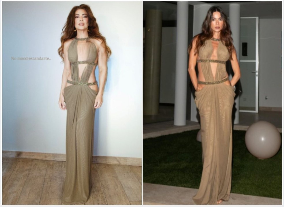 Juliana Paes escolhe vestido Jade London já usado por Thaila Ayala — Foto: Reprodução/Instagram