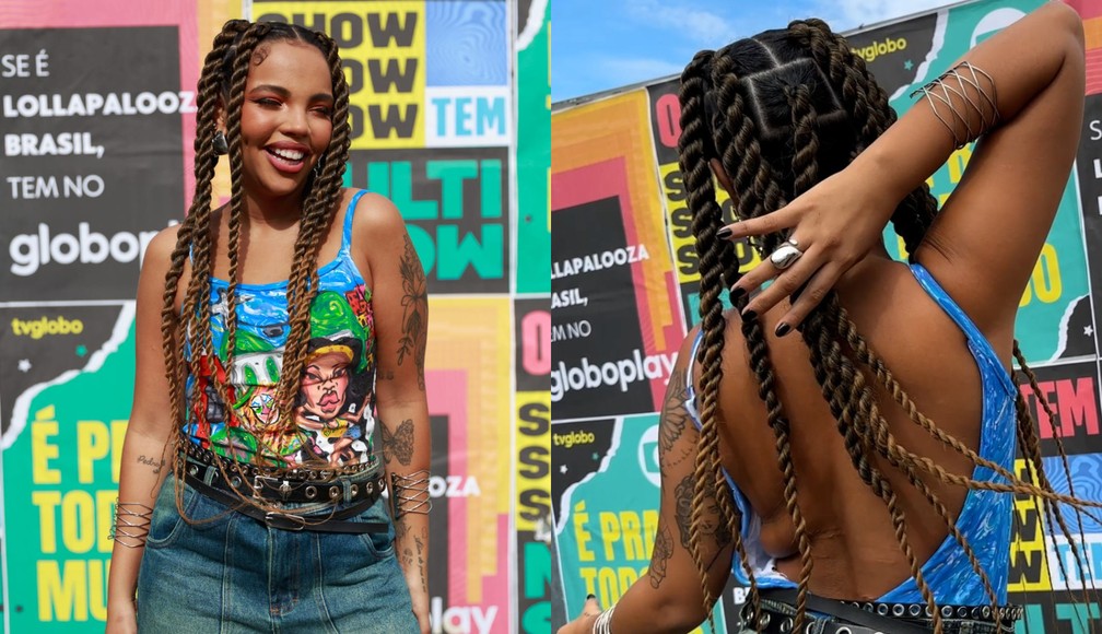 Giovanna Pitel aposta em body com pintura feita à mão