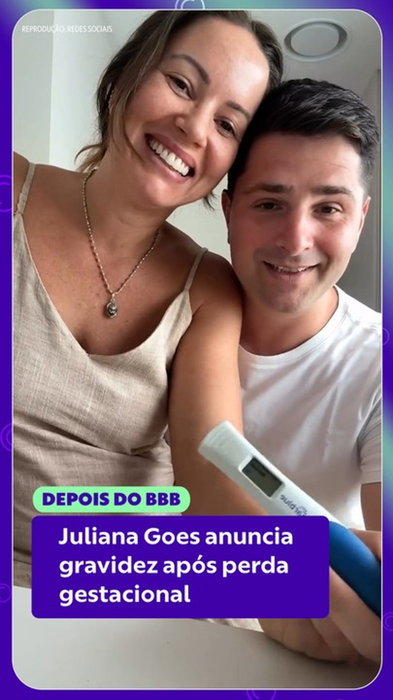 Grávida, Juliana Goes, do BBB 8, revela nome da filha; veja