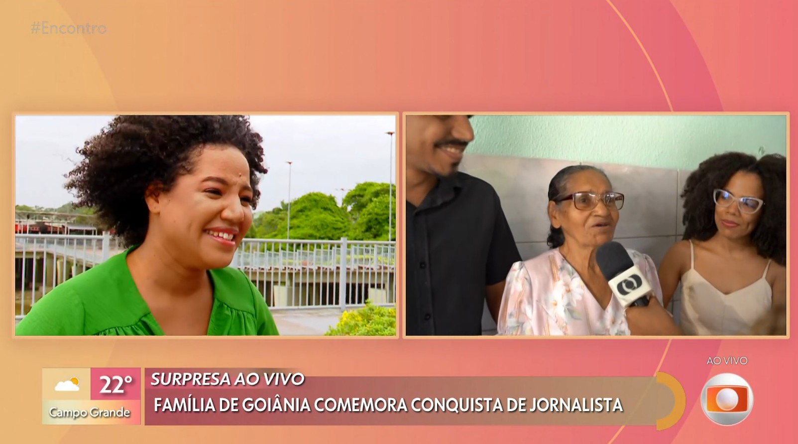 Repórter de Roraima se emociona com surpresa da família para comemorar conquista