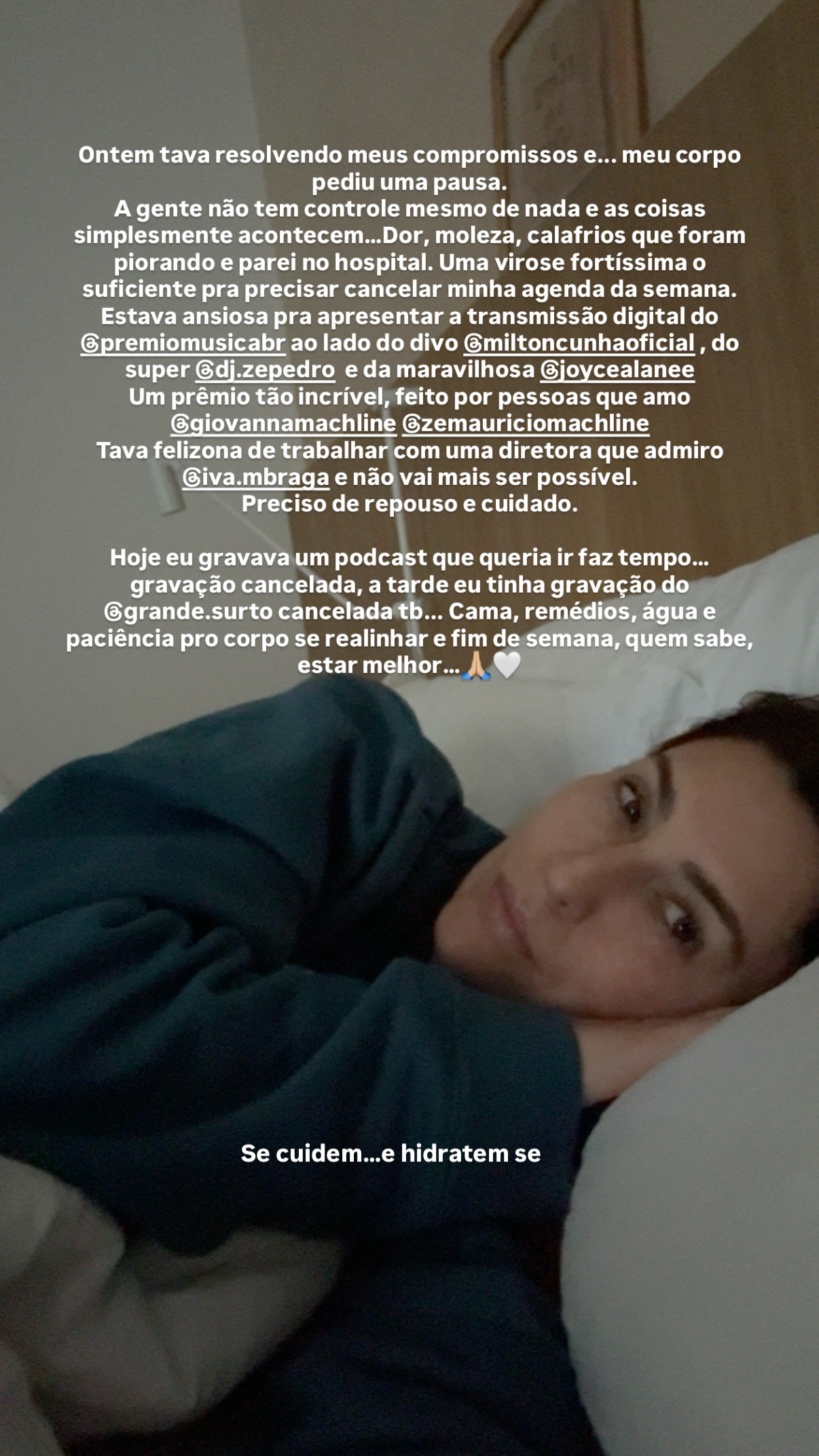 Fernanda Paes Leme cancela compromissos por conta de virose: 'Veio mais forte'