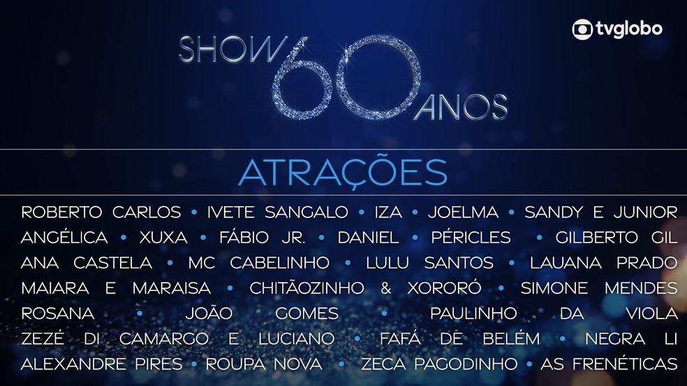 Show de 60 anos da TV Globo — Foto: Globo