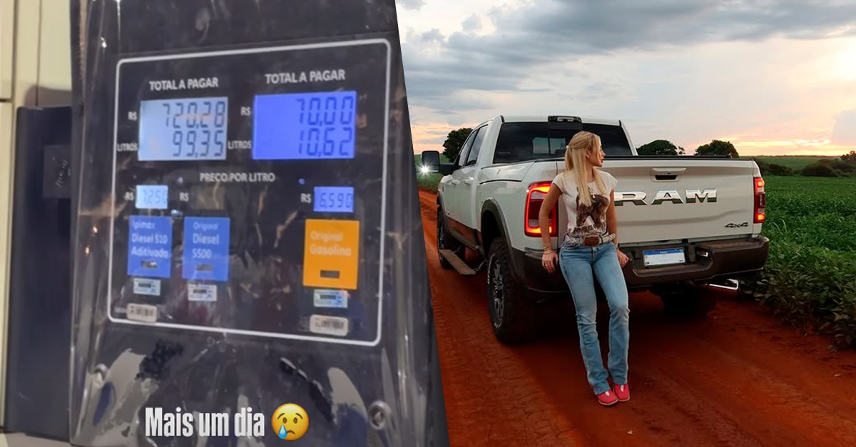Noiva de Luan Pereira mostra conta para encher o tanque do carro e valor impressiona