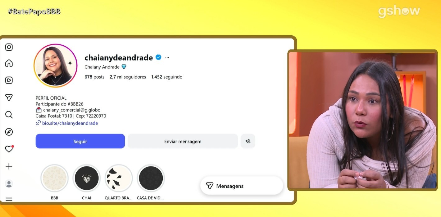 Chaiany fica em choque ao descobrir que tem mais de dois milhões de seguidores; veja vídeo