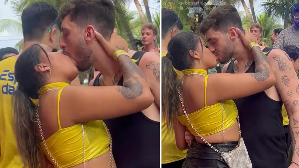 MC Loma beija até o amanhecer na Farofa da Gkay — Foto: Reprodução/Agnews