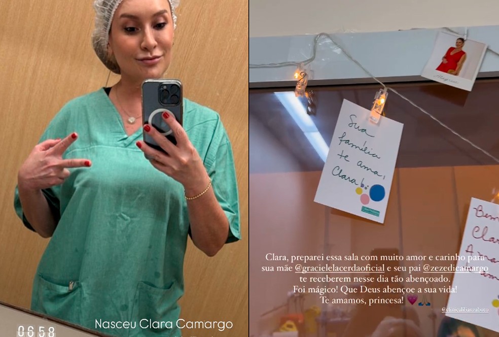 Médica de Graciele Lacerda compartilha nascimento de Clara — Foto: Reprodução/Instagram