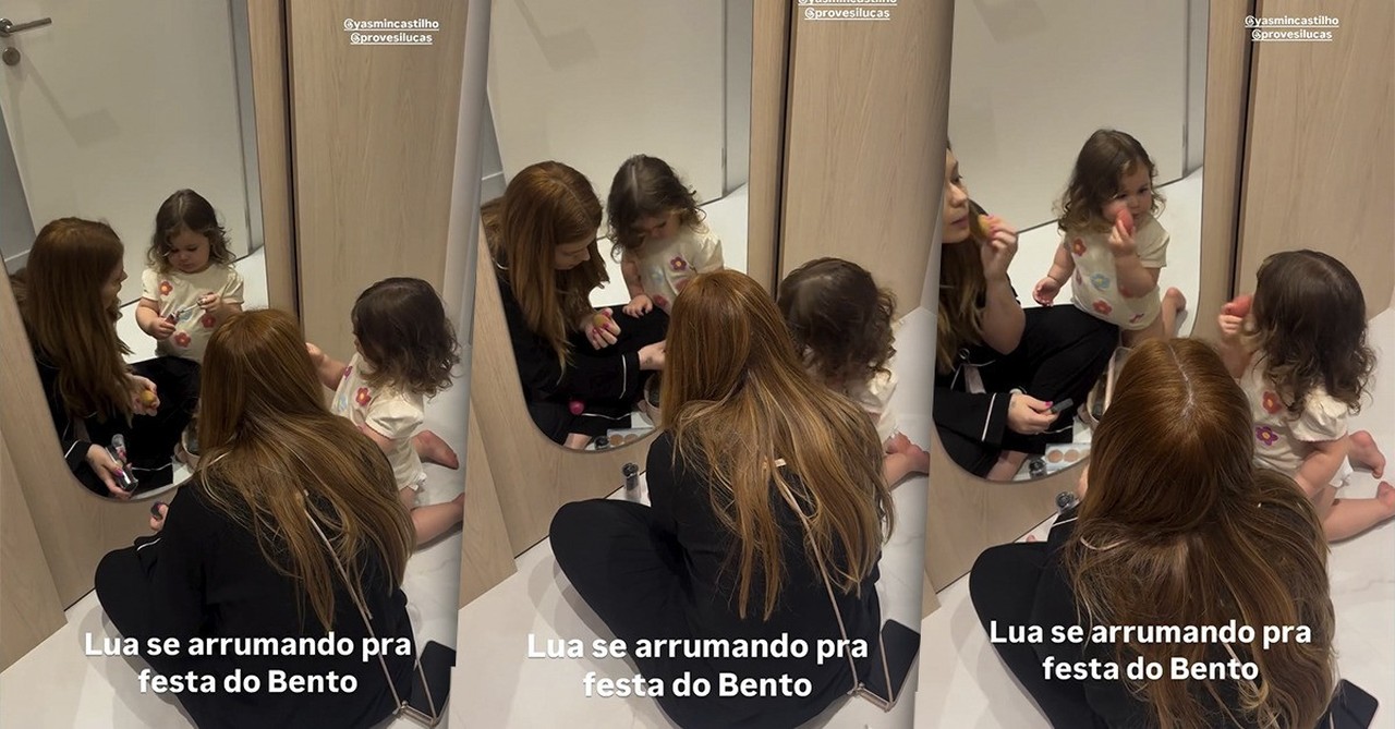 Eliezer diverte seguidores ao mostrar a filha Lua passando maquiagem: 'Ela faz igualzinho'