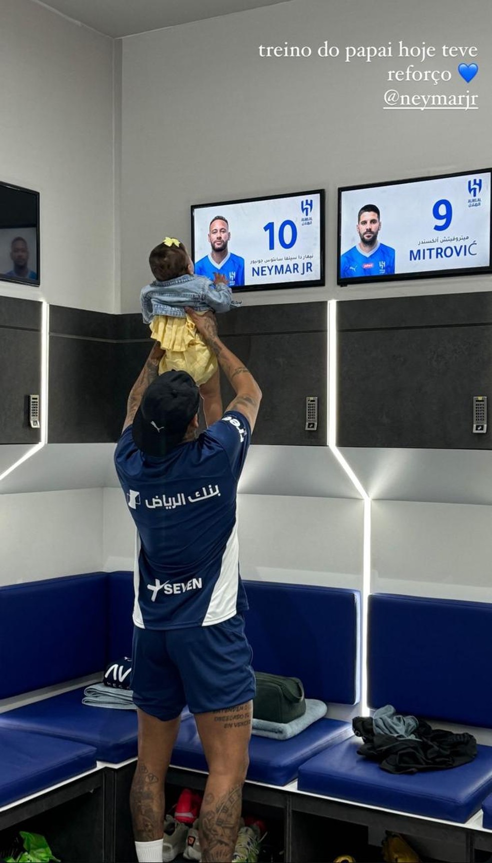 Mavie visita treino de Neymar na Arábia Saudita — Foto: Reprodução Instagram