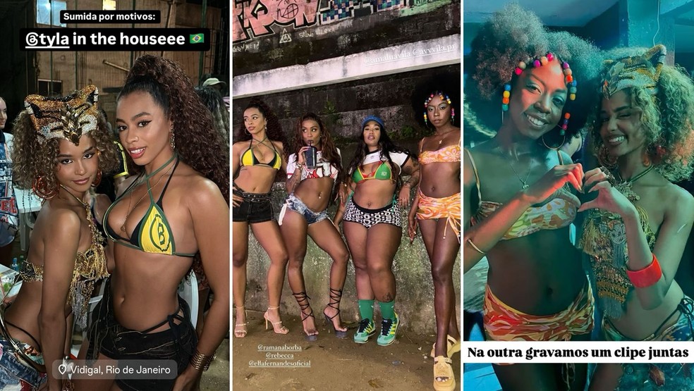 Influenciadoras e dançarinas participam da gravação de clipe de Tyla — Foto: Reprodução/Instagram