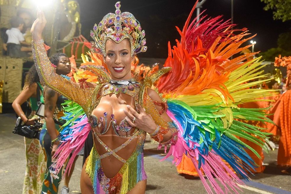 Primeira musa trans da Mangueira estreia na Tradição, mas critica preconceito no Carnaval: 'Não é tão fácil como a gente acha' — Foto: Roberto Teixeira/gshow