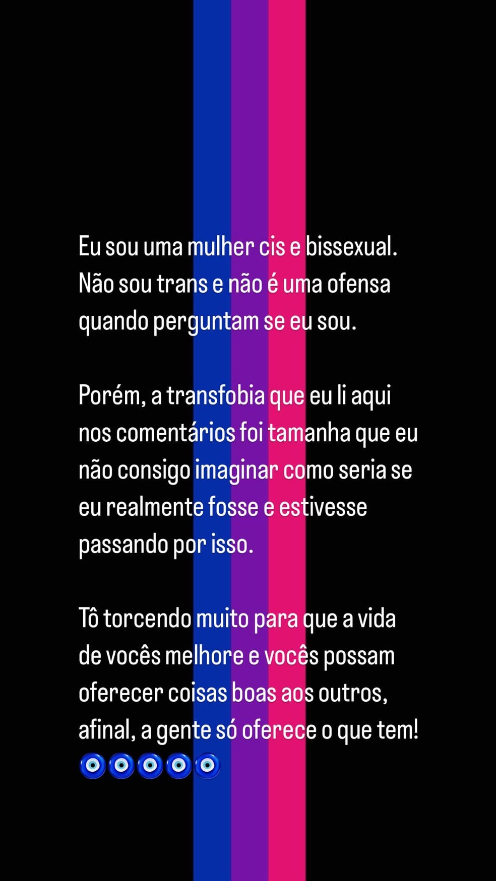 Agatha Sá se pronuncia sobre comentários transfóbicos nas redes  — Foto: Reprodução/Instagram 