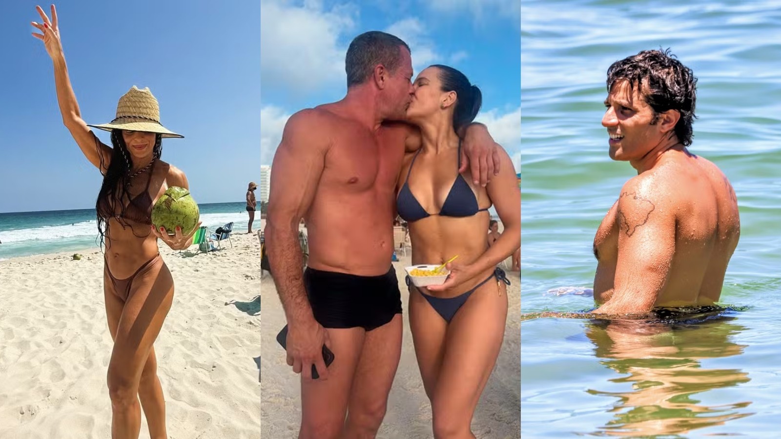 Famosos curtem domingo de Carnaval na praia