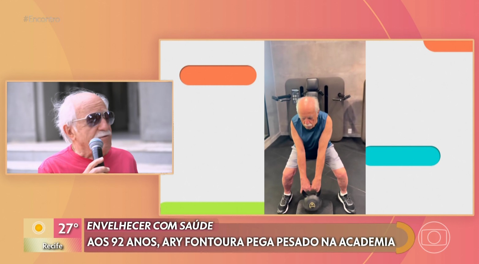 Ary Fontoura comenta rotina de musculação aos 92 anos: 'Saúde em primeiríssimo lugar'