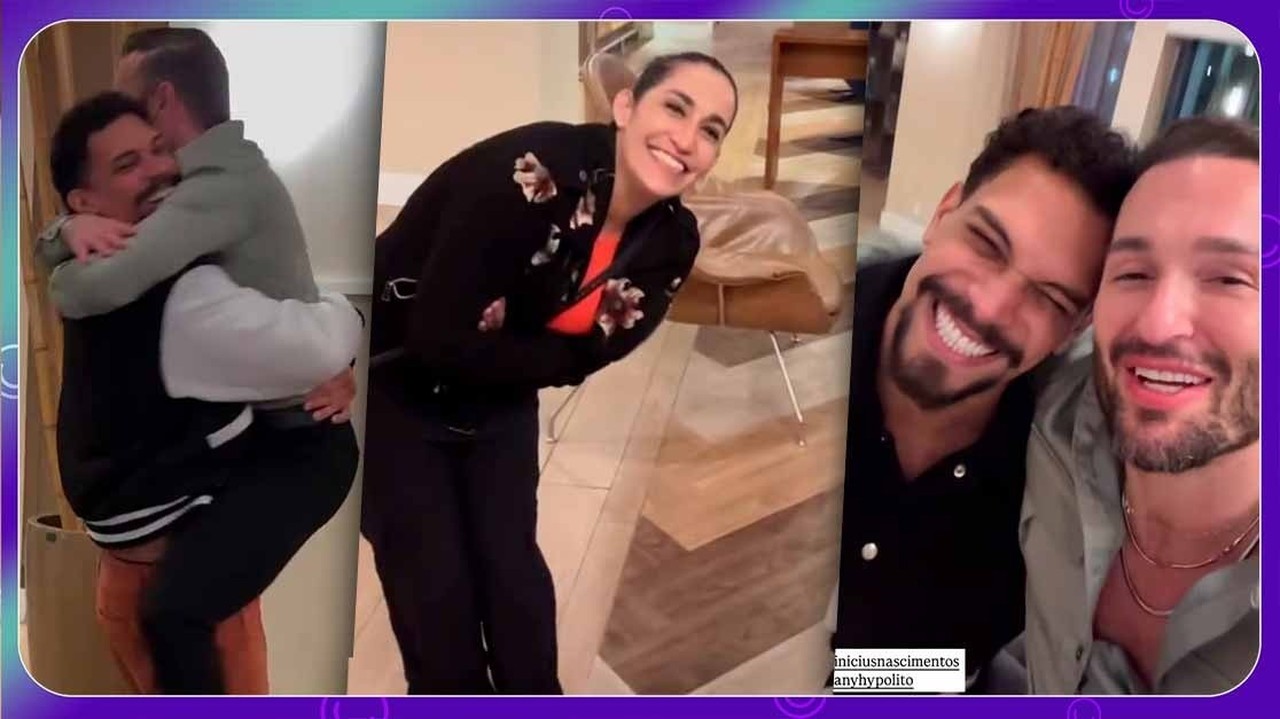 Eliminado do BBB 25, Diego Hypolito encontra Daniele e Vinícius