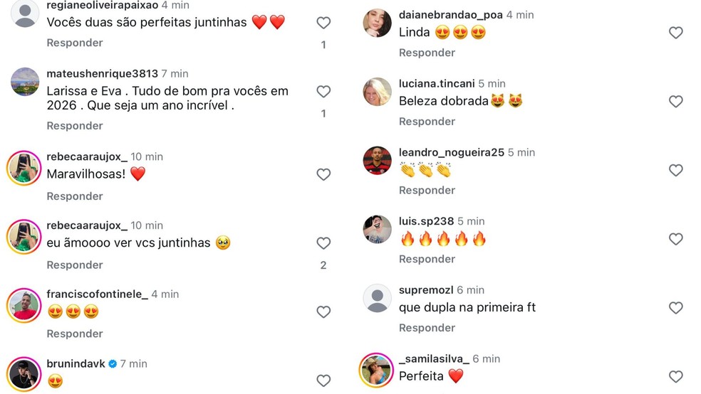 Larissa Santos e Eva Pacheco posam juntas de biquini e ganham elogios: 'Beleza dobrada' — Foto: Reprodução/Instagram