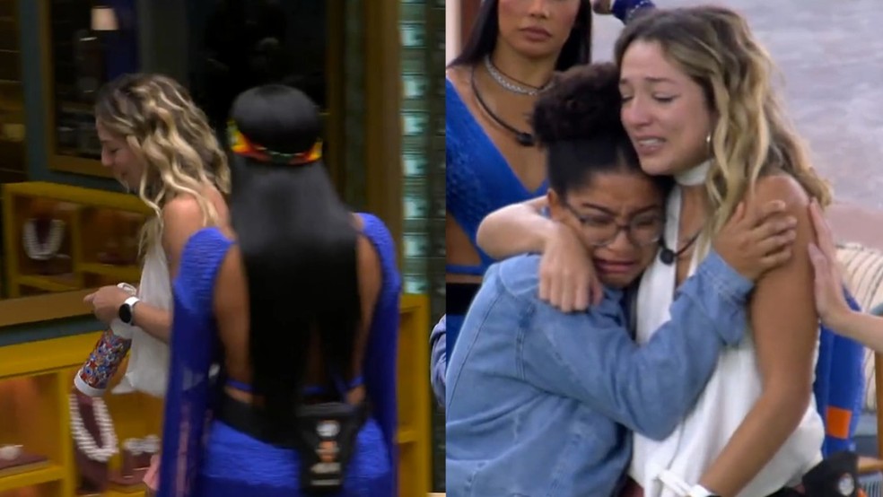 Eliminada do BBB 26, Samira não se despede de rivais, e Milena chora — Foto: Globo