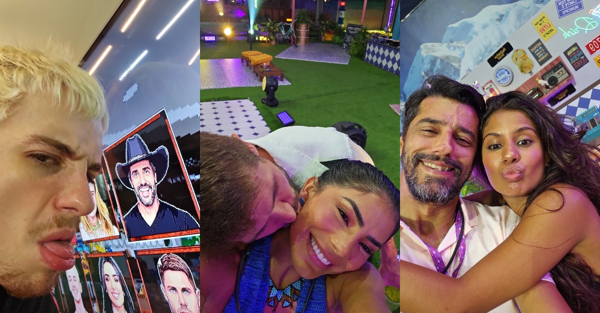 De beijinho no pescoço à careta para rival; veja registros dos brothers na Festa do Líder