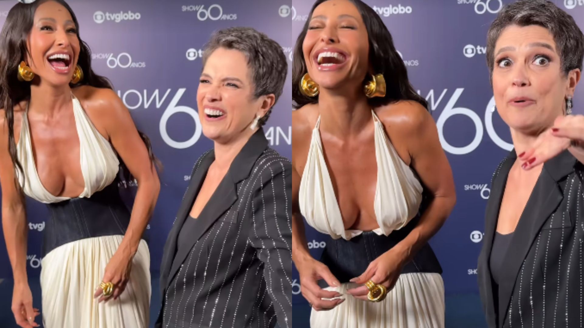 Sabrina Sato mostra salto gigantesco e diverte Sandra Annenberg ao revelar truque para manter equilíbrio