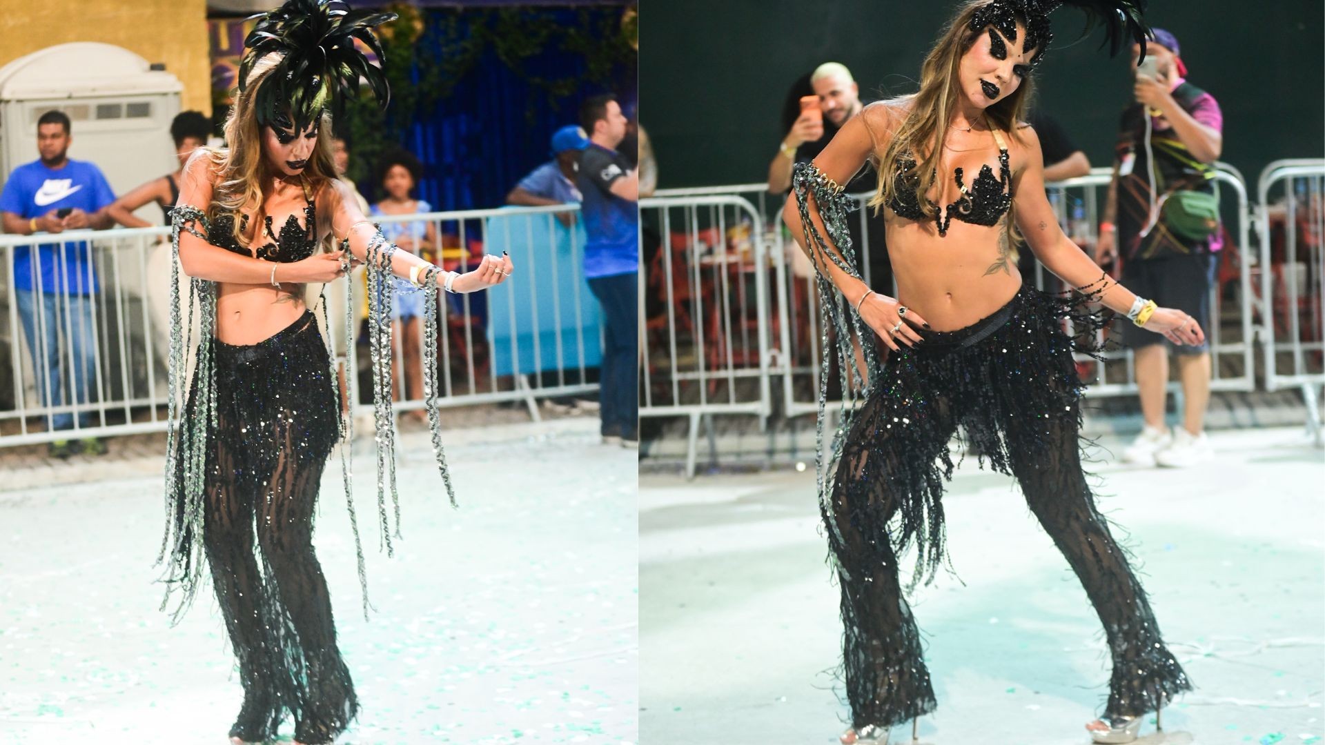 Hariany Almeida enfrenta problemas com fantasia durante minidesfile da Imperatriz