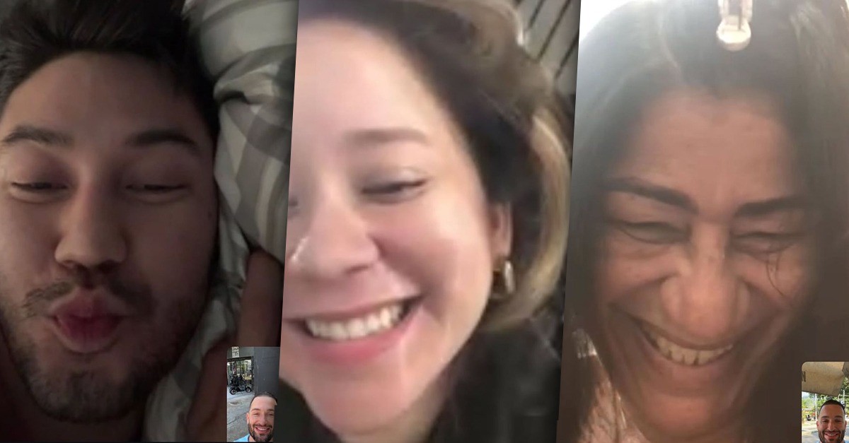 Diego Hypolito faz videochamadas com Arthur Nory, mulher de Guilherme e Delma