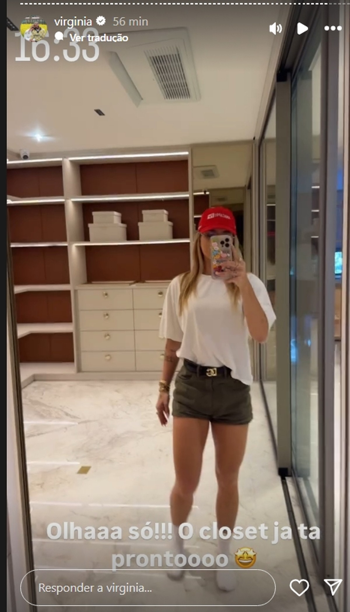 Virginia mostra detalhes de closet luxuoso